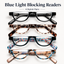 EYEURL Blue Light Blocking Reading Glasses for Women – 4 Pack Fashion Half Frame Computer Readers with Spring Hinges, Anti-UV Ray Eyewear for Work and Home