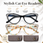Cat Eye Reading Glasses for Women – Blue Light Blocking Computer Readers with Stylish Glitter Frame, Comfortable Eyeglasses for All Face Shapes