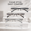 EYEURL Fashion Half Frame Reading Glasses – 4 Pack Blue Light Blocking Rectangle Semi-Rimless Eyeglasses for Men and Women with Spring Hinges