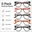 EYEURL Cat Eye Reading Glasses for Women – 5 Pack Blue Light Blocking Fashion Readers with Spring Hinges, Stylish Eyewear for Work and Daily Use