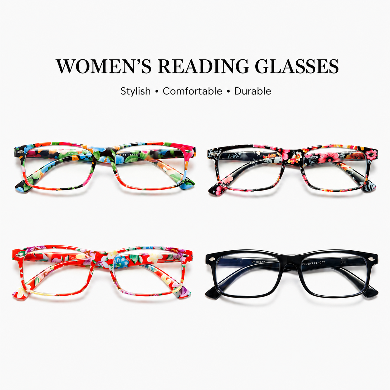 Stylish Reading Glasses for Women, Blue Light Blocking Readers, Ladies Eyeglasses, Fashion Computer Eye Glasses, Cheaters