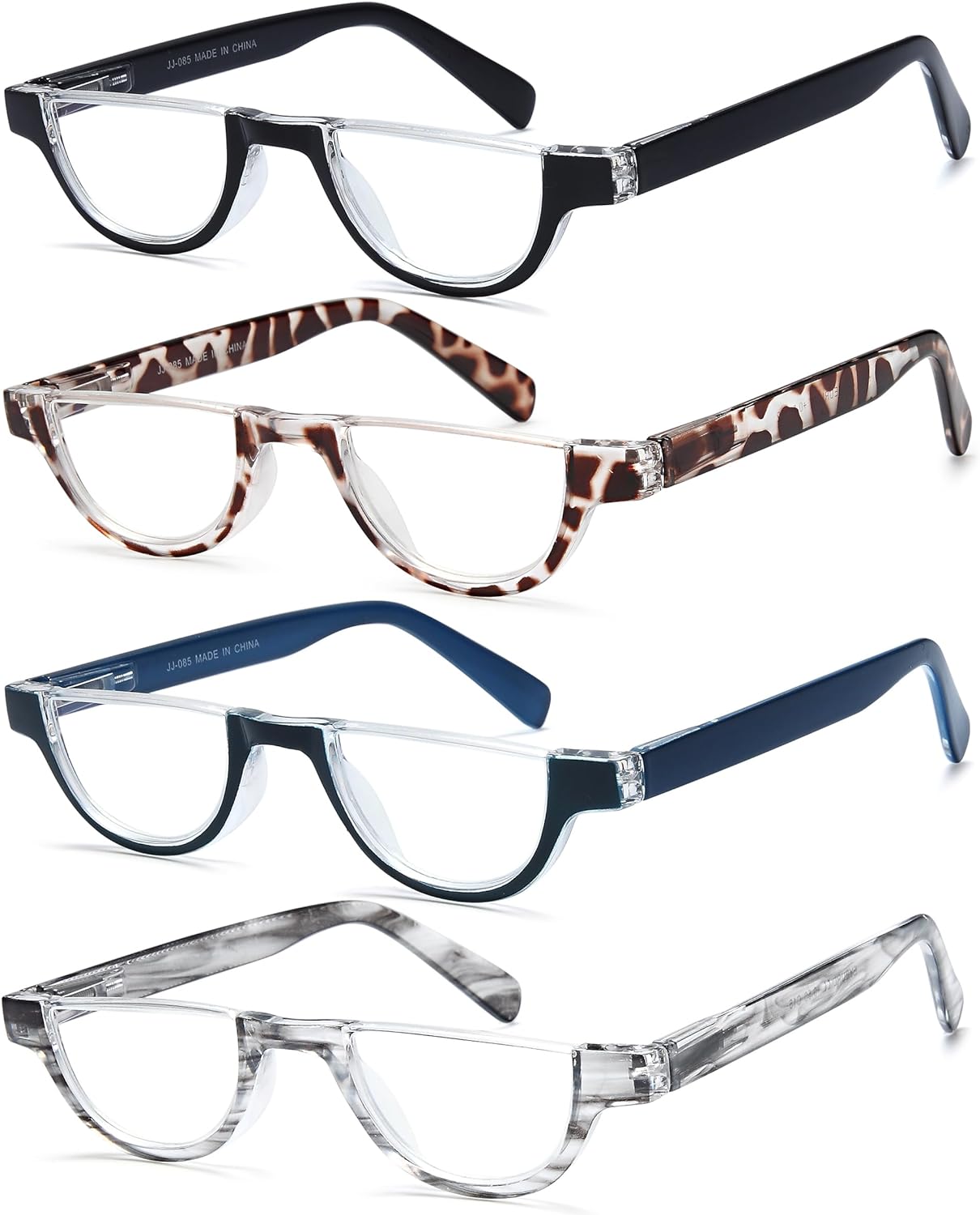 EYEURL Half Frame Reading Glasses men-4 Pack Blue Light Blocking Glasses Fashion Rimless Computer Readers for men