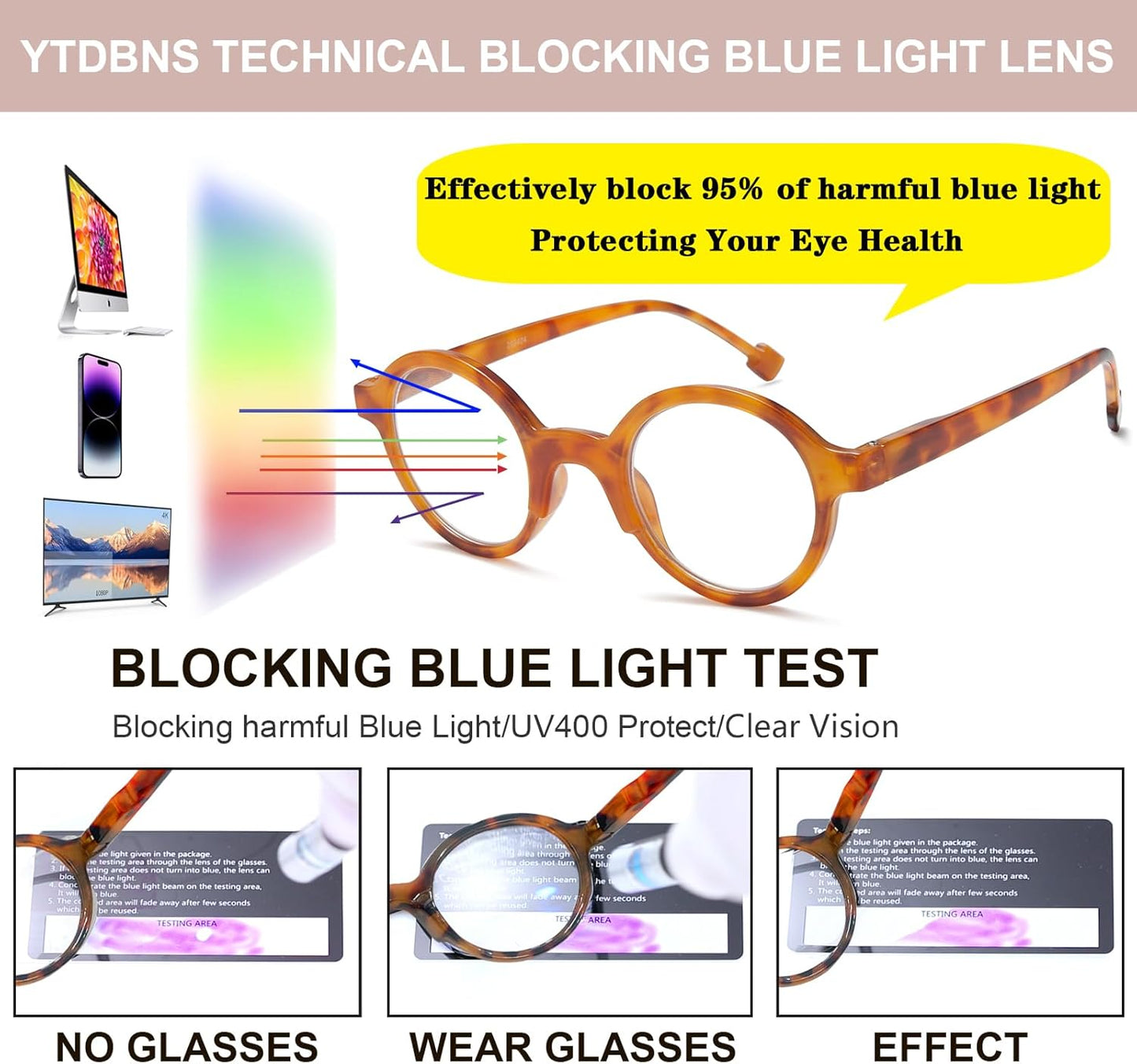 Retro Round Reading Glasses for Men/Women, Lightweight Vintage Readers with Spring Hinges