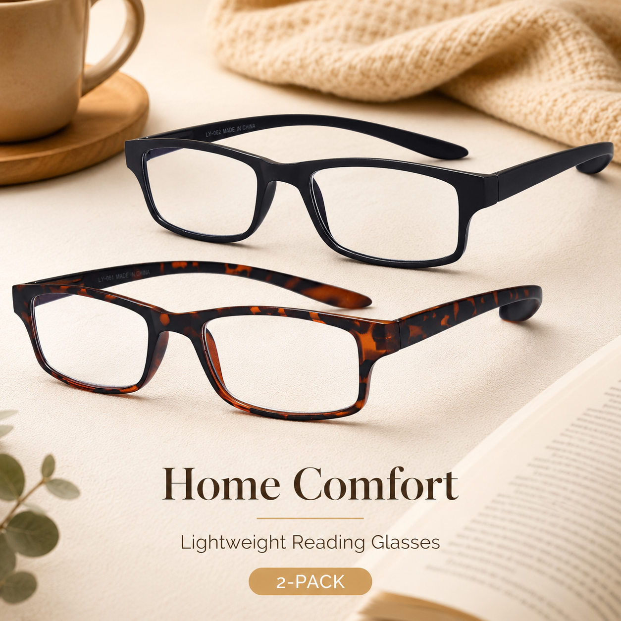 EYEURL Neck Hanging Reading Glasses – 2 Pack Blue Light Blocking Computer Readers for Women and Men with Spring Hinges, Convenient Hands-Free Eyewear