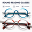 Stylish Retro Round Reading Glasses – Unisex Blue Light Blocking Readers with Spring Hinges for Comfortable Computer Use
