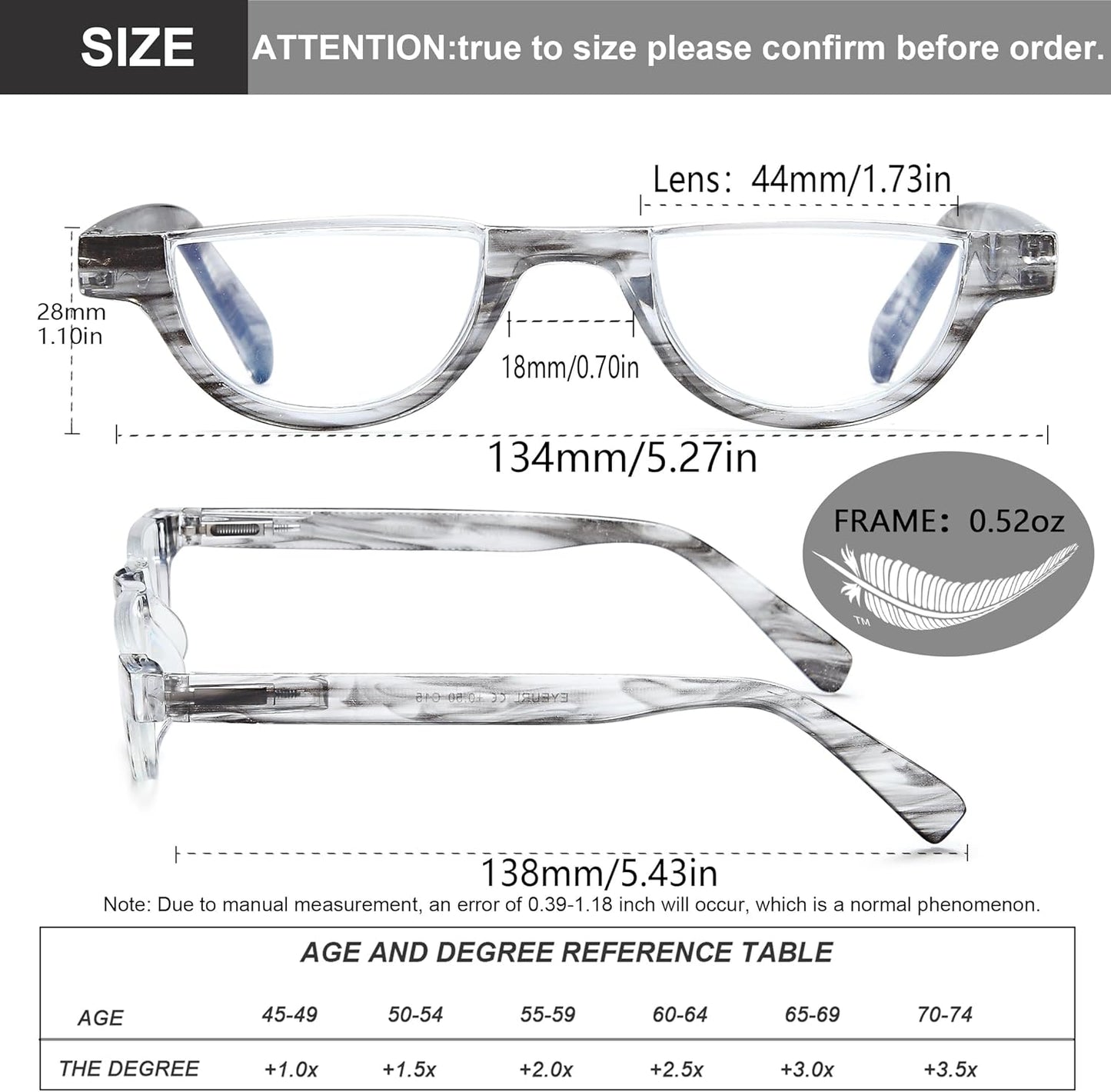 EYEURL Half Frame Reading Glasses men-4 Pack Blue Light Blocking Glasses Fashion Rimless Computer Readers for men