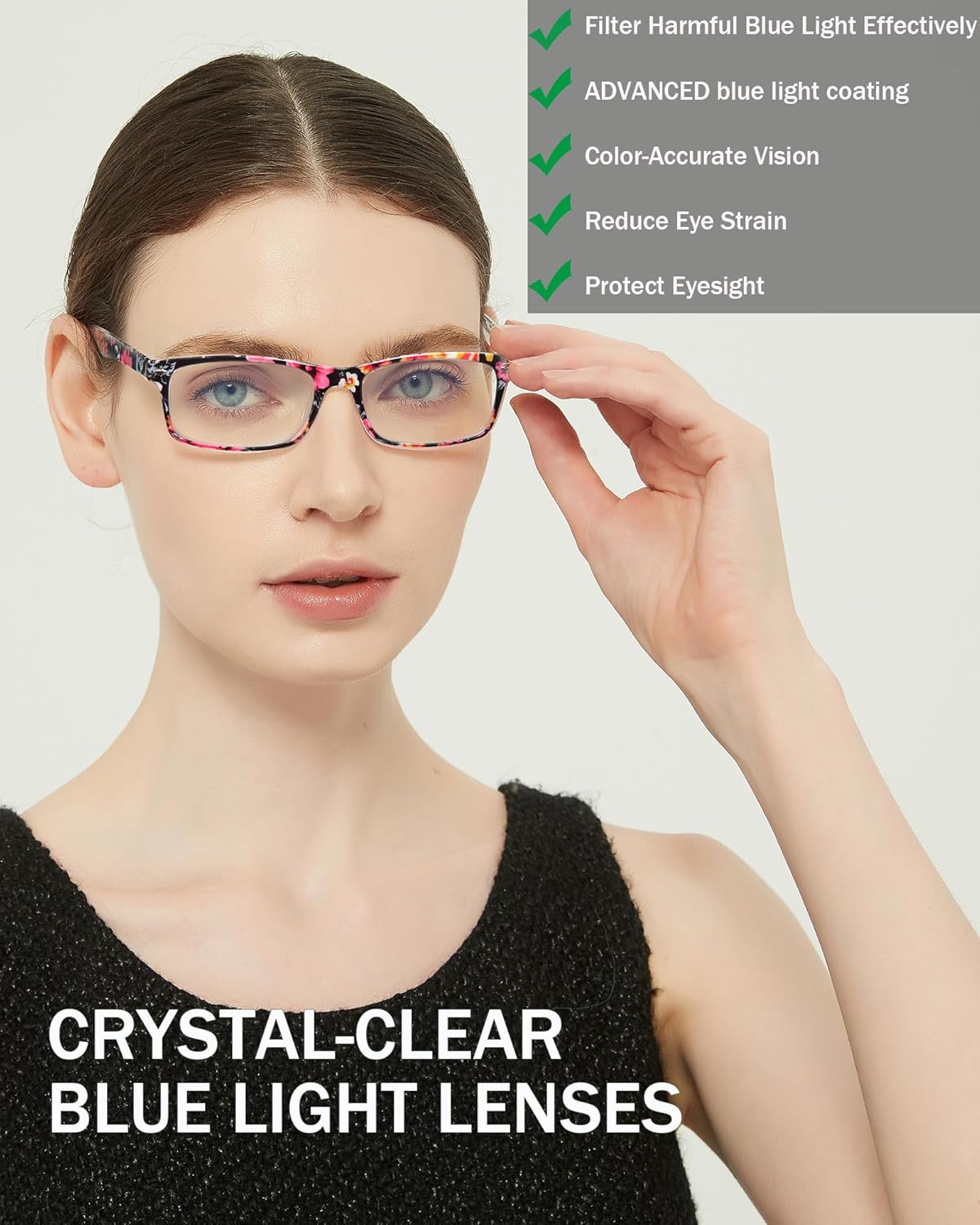 Stylish Reading Glasses for Women, Blue Light Blocking Readers, Ladies Eyeglasses, Fashion Computer Eye Glasses, Cheaters
