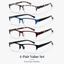 EYEURL 4 Pack Half Frame Blue Light Reading Glasses – Stylish Rectangle Semi-Rimless Readers for Men and Women, Lightweight Eyewear with Spring Hinges