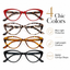 EYEURL Stylish Cat Eye Reading Glasses for Women – 4 Pack Blue Light Blocking Computer Readers, Anti-Glare Lightweight Eyewear