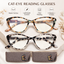 EYEURL Cat Eye Reading Glasses for Women - 2 Pack Blue Light Blocking Computer Readers Spring Hinge Anti Glare/UV Ray Eyeglasses