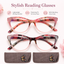 Stylish Cat Eye Reading Glasses for Women – Glitter Frame Blue Light Readers, Fashionable Computer Cheaters for Everyday Comfort