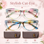 Blue Light Blocking Cat Eye Readers for Women – Computer Eyeglasses with Glitter Frame, Anti Glare Cheaters for All Face Shapes