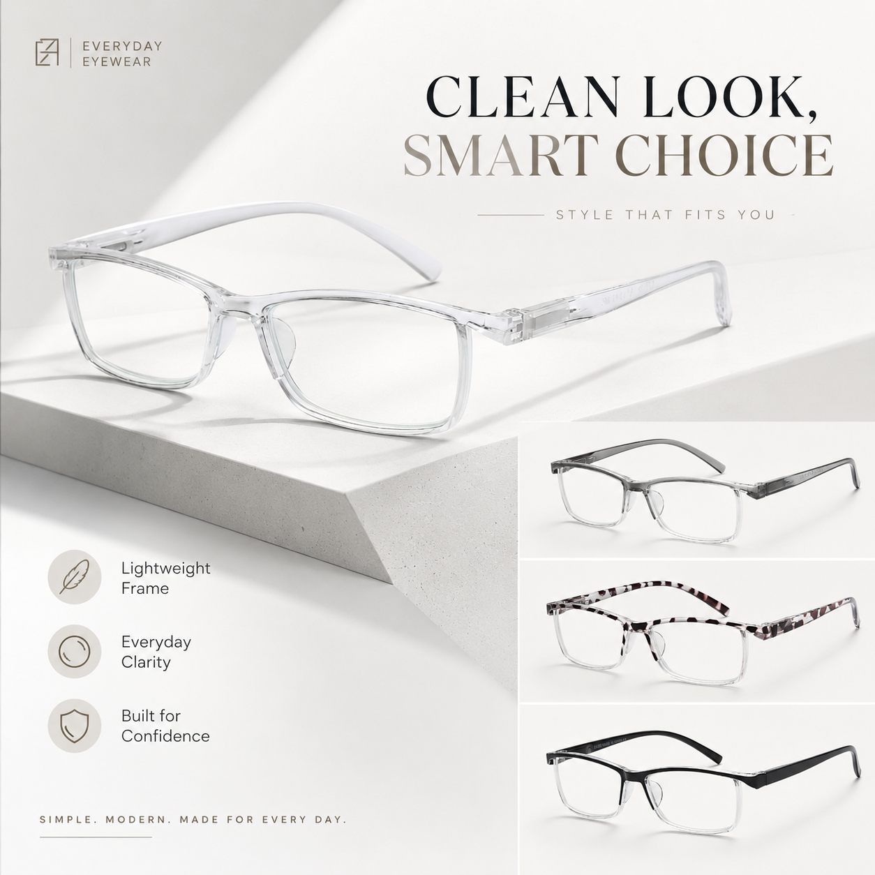 EYEURL Fashion Half Frame Reading Glasses – 4 Pack Blue Light Blocking Rectangle Semi-Rimless Eyeglasses for Men and Women with Spring Hinges
