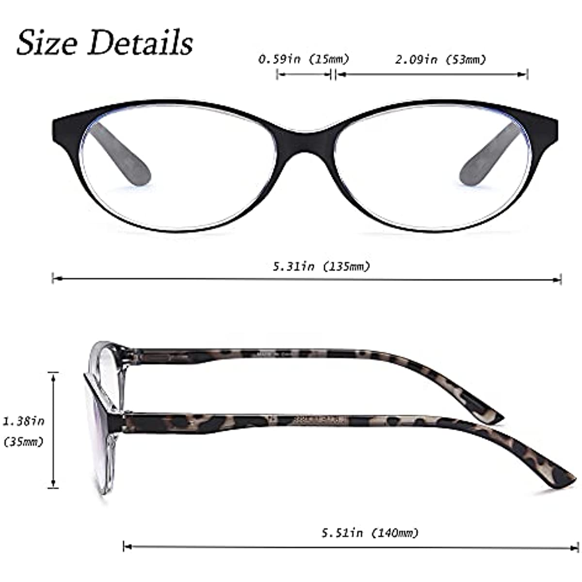 EYEURL Blue Light Blocking Reading Glasses for Women and Men, 4-Pack Computer Readers with Pouches
