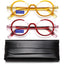 Blue Light Blocking Reading Glasses for Women and Men, 2-Pack Round Readers with Spring Hinges, 1.25x Magnification