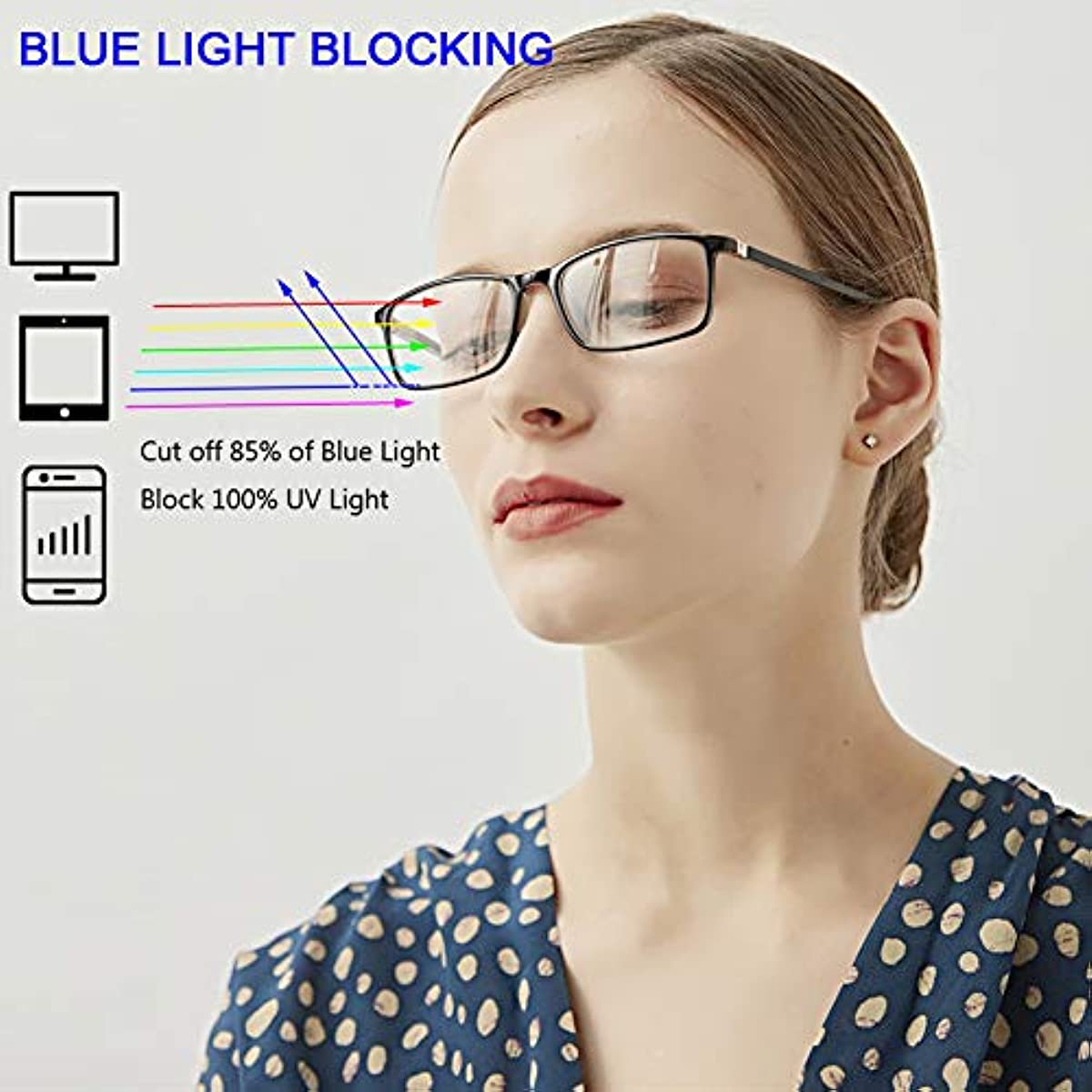 YTDBNS Blue Light Blocking Reading Glasses - 2 Pack Computer Readers for Men and Women, Spring Hinge, Black/Brown (Black and Brown, 1.25)