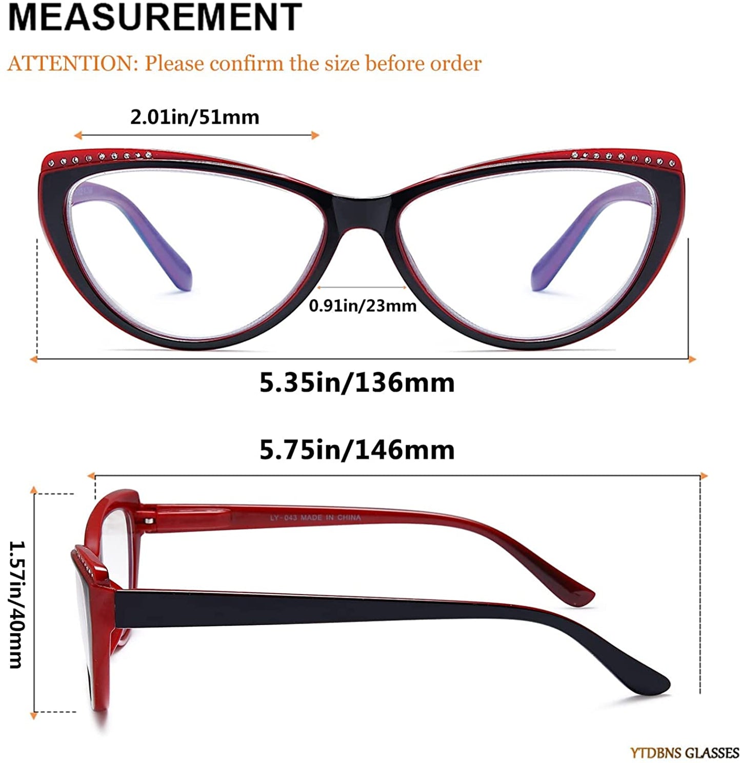 YTDBNS Reading Glasses Blue Light Blocking - 3 Pack Lightweight Readers Cat Eye Designer Eyeglasses for Women