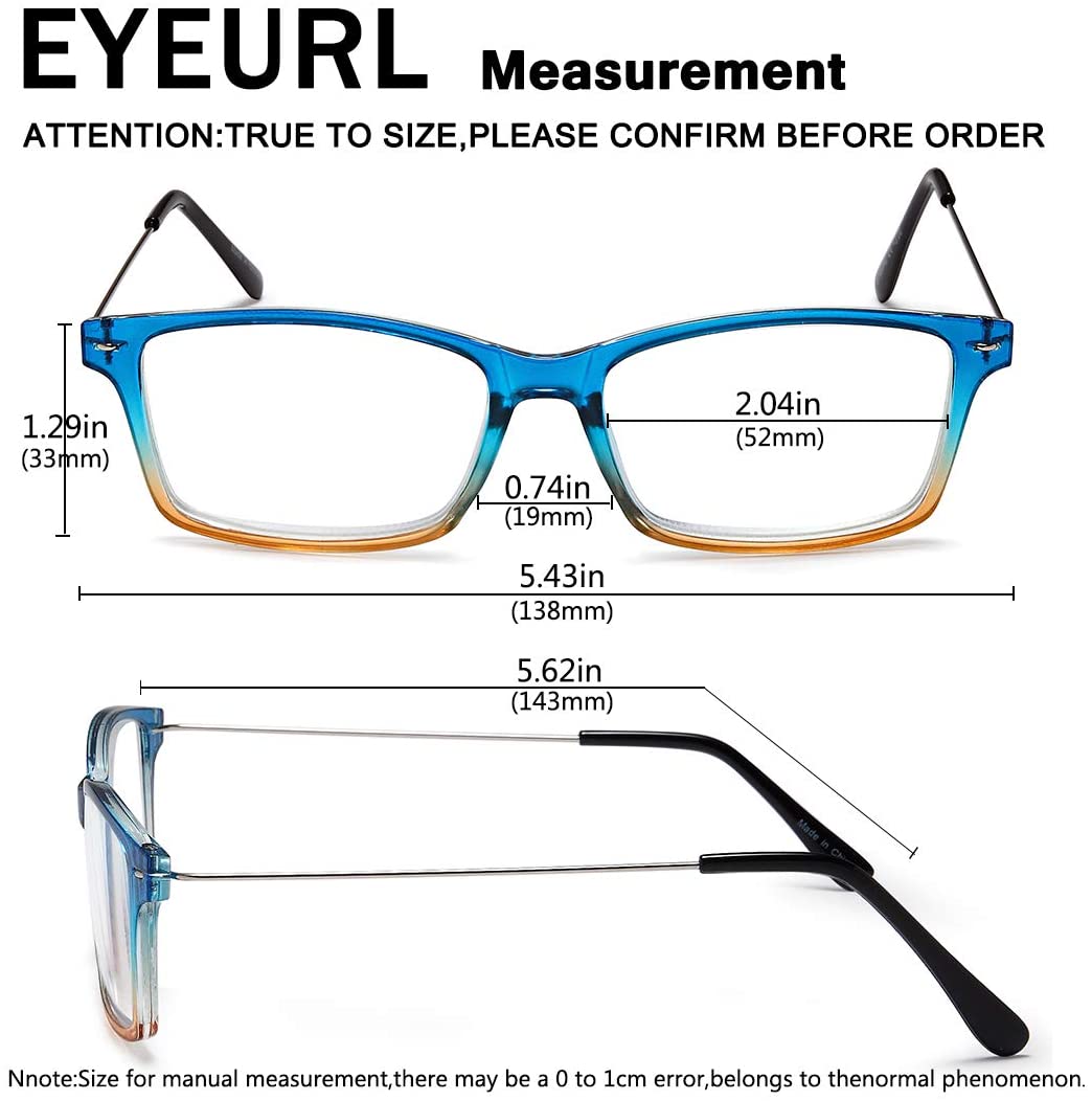 Reading Glasses Blue Light Blocking - 2 Pairs Anti-blue Readers for Men and Women Lightweight Quality Blue Screen Eyeglass