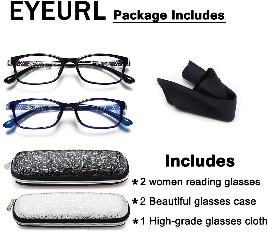 EYEURL Reading glasses Blue Light Blocking Men Women Computer Readers Lightweight TR90 Flexible Frame Eyeglasses UV Protection