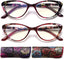 Cat Eye Reading Glasses for Womens -EYEURL 2 Pack of Computer Blue Light Blocking Readers +1.25 Spring Hinge Pattern Design Eyeglass Choose Your Magnification