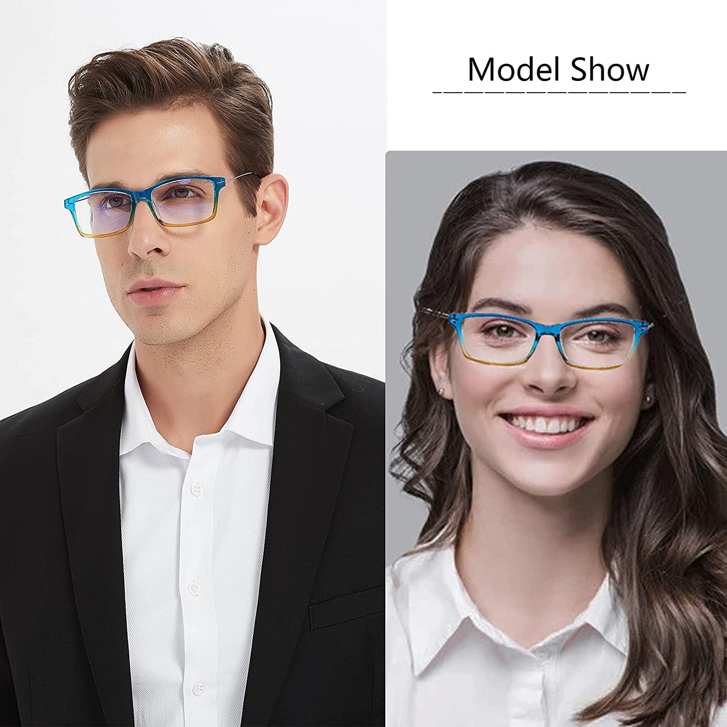 Blue Light Blocking Reading Glasses - EYEURL 2 Pairs Computer Readers for Men and Women +2.25 Choose Your Magnification Lightweight and Comfortable
