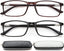 YTDBNS Blue Light Blocking Reading Glasses - 2 Pack Computer Readers for Men and Women, Spring Hinge, Black/Brown (Black and Brown, 1.25)