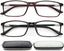 Reading Glasses Blue Light Blocking - 2 Pack Readers Men Women Rectangle Computer Eyeglass