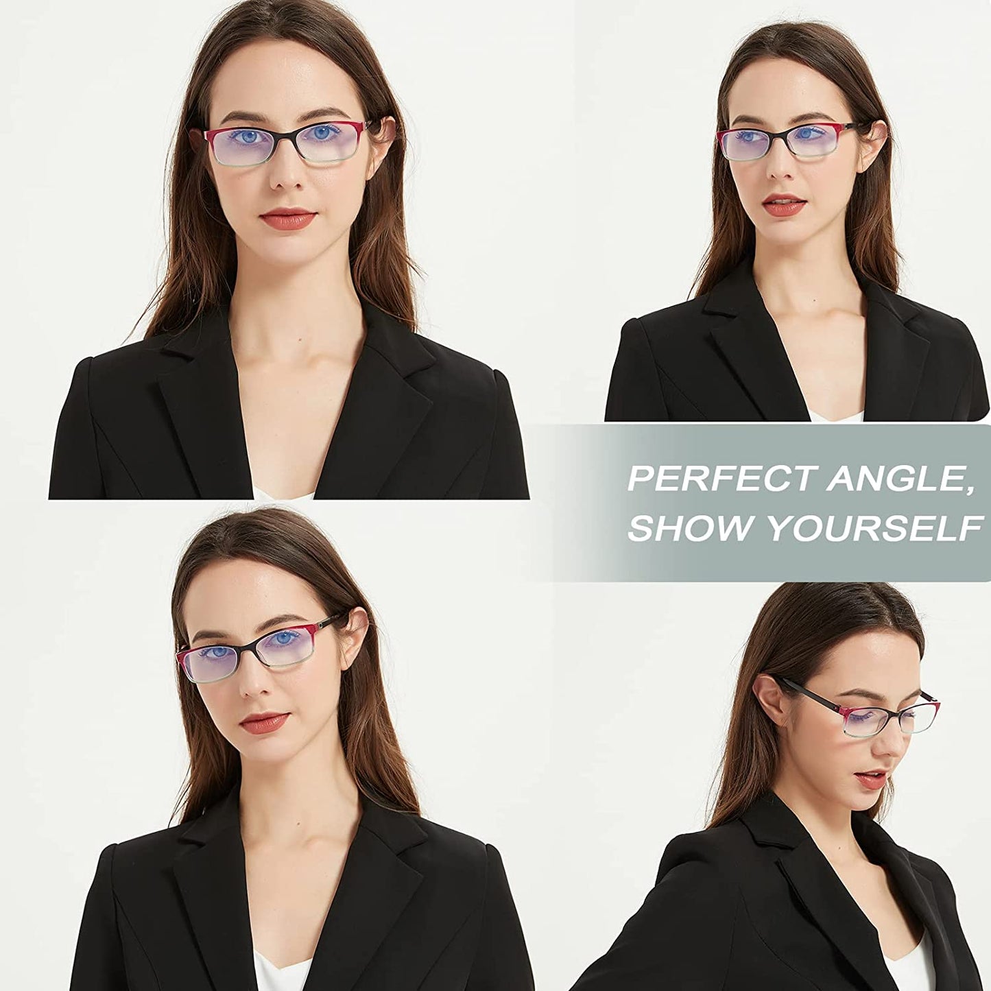 EYEURL Reading Glasses for Women, 2 Pack Blue Light Blocking Readers Lightweight Filter UV Ray/Glare Anti Eyestrain 2.5