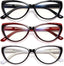 YTDBNS Blue Light Blocking Reading Glasses for Women - 3 Pack, Lightweight Cat Eye Readers with Spring Hinges, Fashion Designer Glasses, 1.5 Magnification