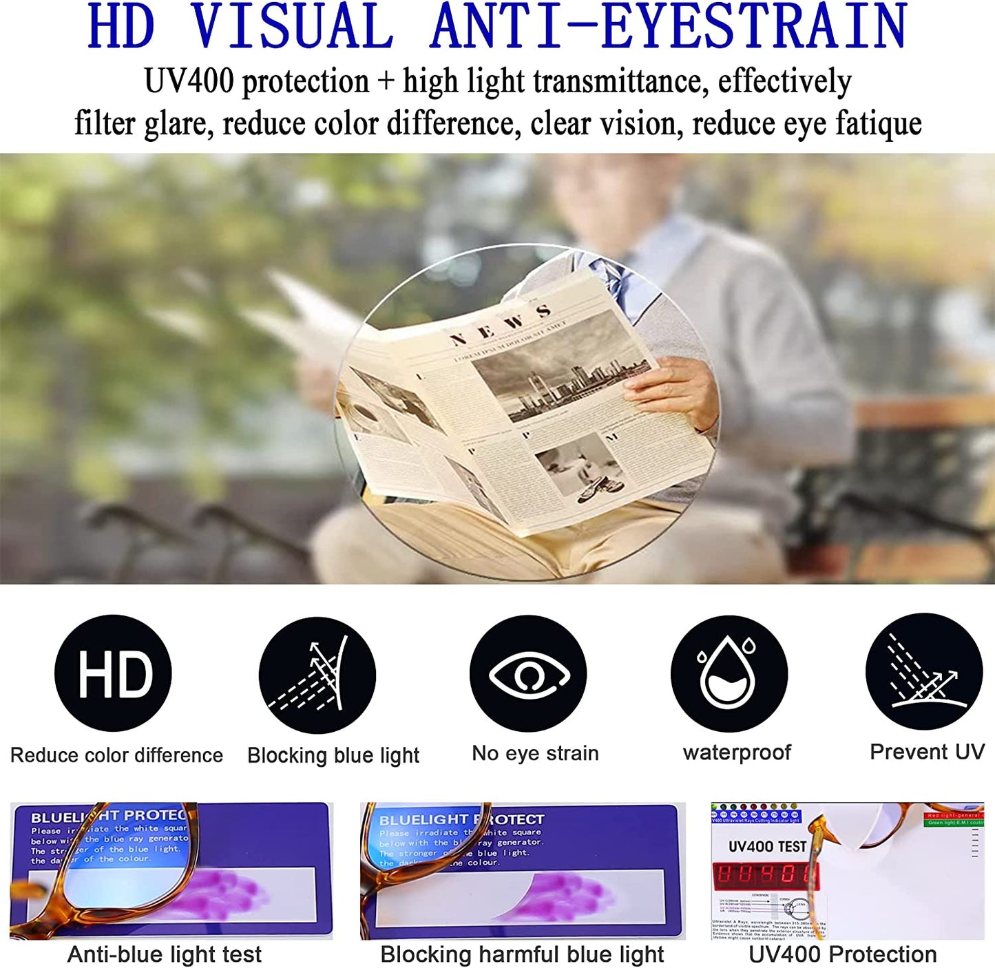 EYEURL 4-Pack Reading Glasses for Women, Fashion Cat Eye Blue Light Blocking Readers with Spring Hinges, Anti-Glare/UV Rays