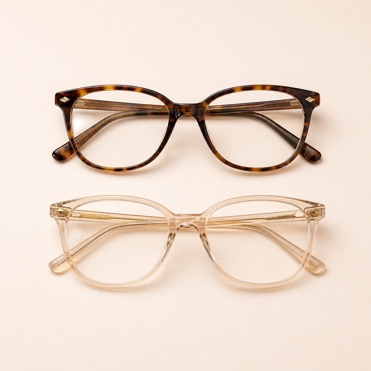 Two-pack of tortoiseshell and champagne reading glasses