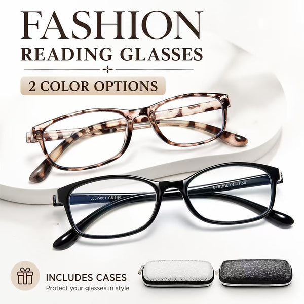 EYEURL TR90 Frame Reading Glasses for Women – 2 Pack Lightweight Blue Light Blocking Readers, Anti Eyestrain Comfortable Eyewear