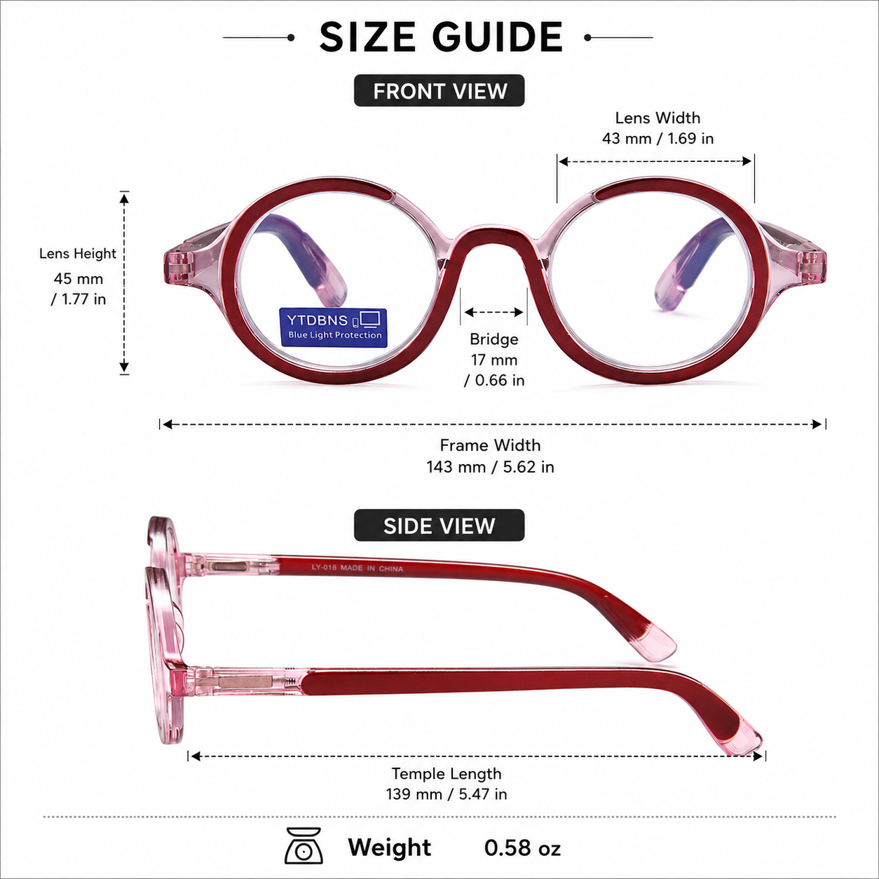 Retro Round Reading Glasses for Men and Women, Stylish Color Frame Design, Blue Light Blocking, Spring Hinges, Anti Eye Strain Computer Readers