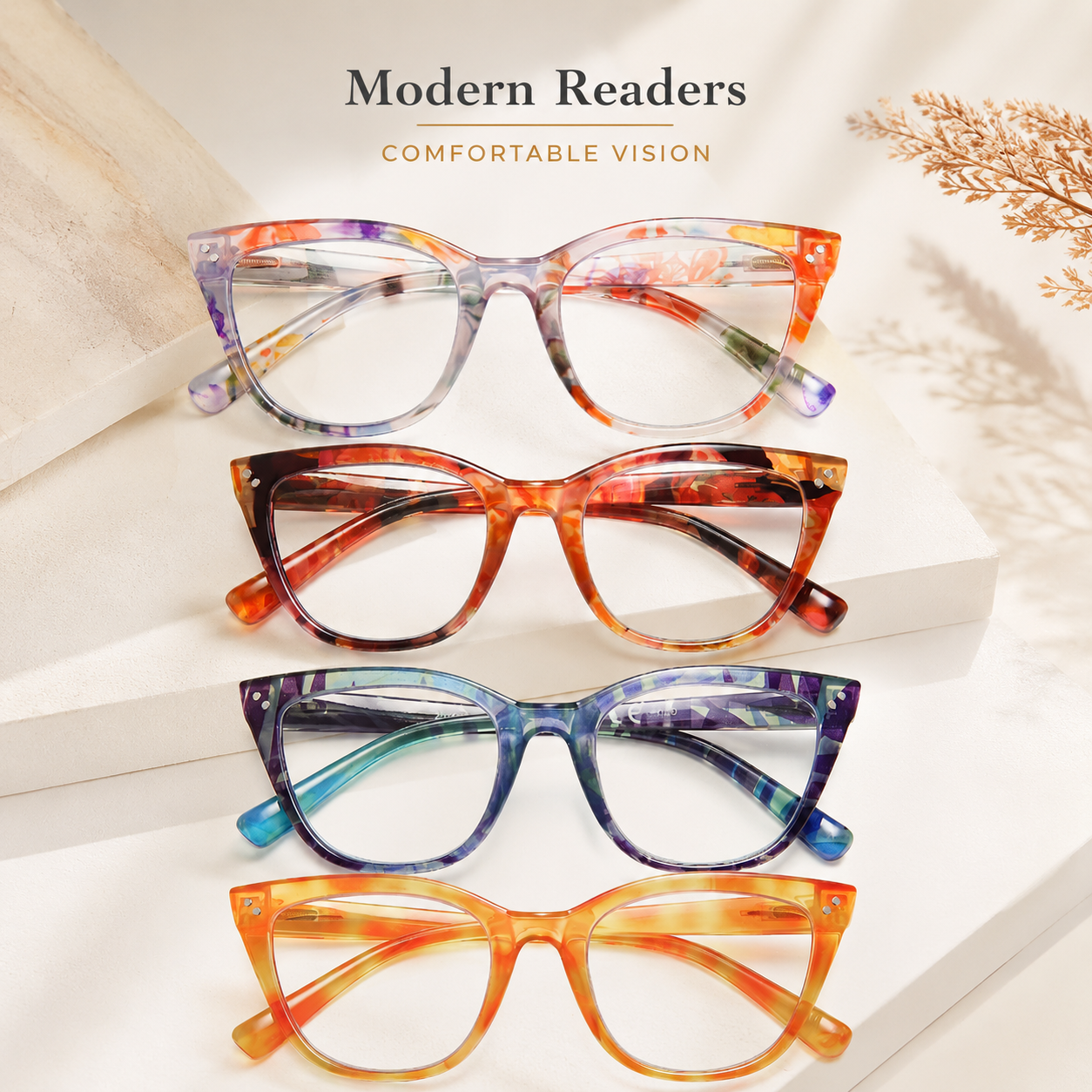 EYEURL Cat Eye Reading Glasses for Women Fashion Blue Light Blocking Glasses Colorful Computer Readers for Women Main image