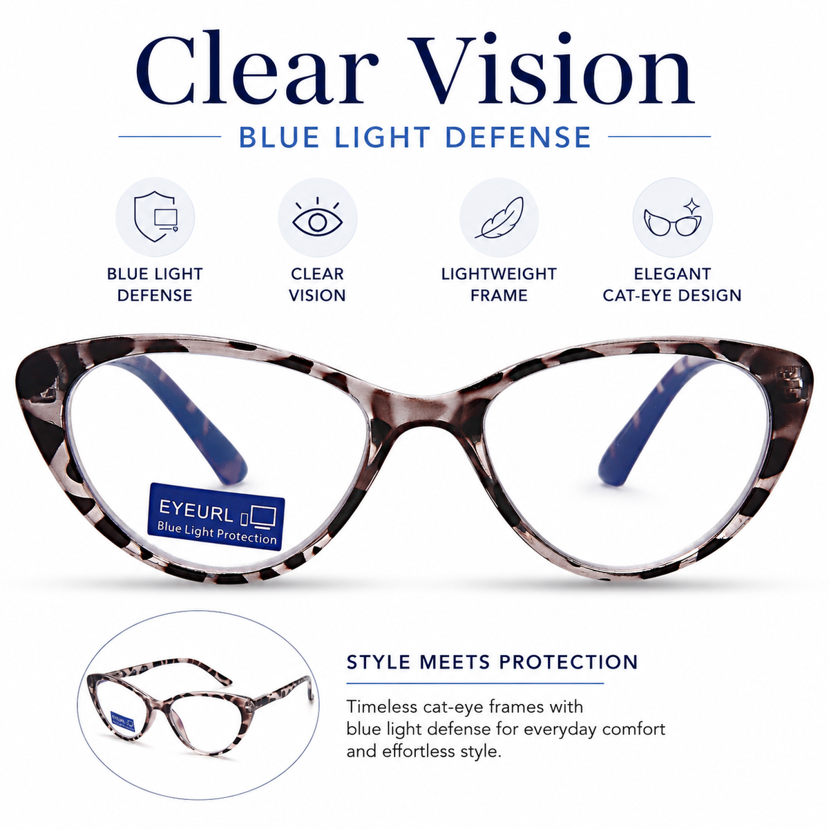 4-Pack Cat-Eye Blue-Light Readers for Women – Black & Red - product photo 2
