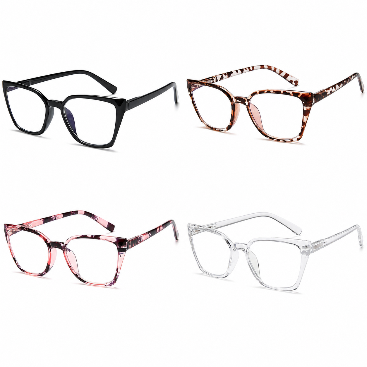 EYEURL 4-Pack Cat Eye Reading Glasses for Women – Fashion Blue Light Blocking Readers, Ladies Computer Eyeglasses
