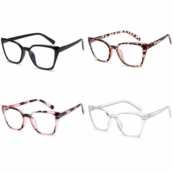EYEURL 4-Pack Cat Eye Reading Glasses for Women – Fashion Blue Light Blocking Readers, Ladies Computer Eyeglasses