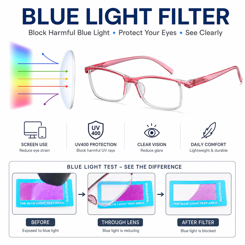 EYEURL 4-Pack Half Frame Blue Light Reading Glasses for Men Rectangle Semi Rimless Readers for Women Spring Hinge Eyeglasses
