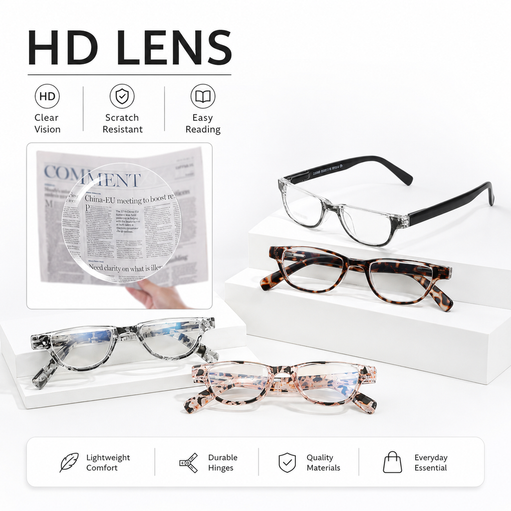 EYEURL Half Frame Reading Glasses for Women-4 Pack Blue Light Glasses Fashion Computer Readers for Women Anti UV Ray Eyeglasses with Spring Hinges