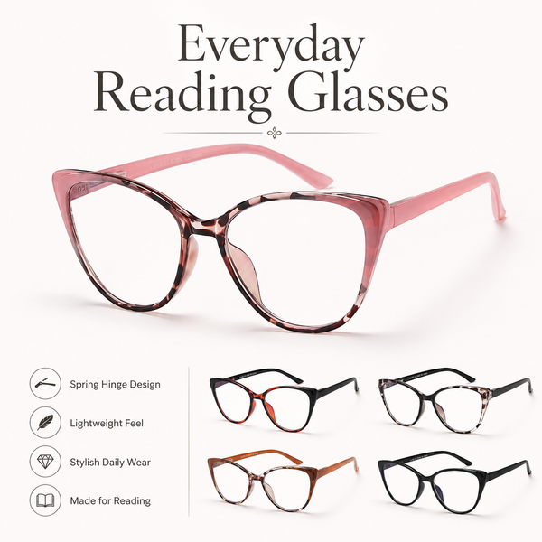 EYEURL Cat Eye Reading Glasses for Women – 5 Pack Blue Light Blocking Fashion Readers with Spring Hinges, Stylish Eyewear for Work and Daily Use