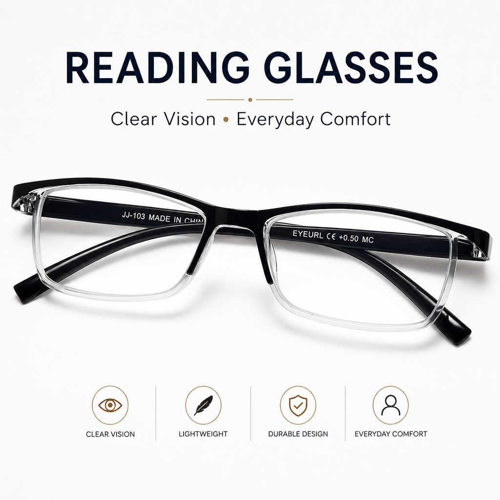 EYEURL 4-Pack Half Frame Blue Light Reading Glasses for Men Rectangle Semi Rimless Readers for Women Spring Hinge Eyeglasses