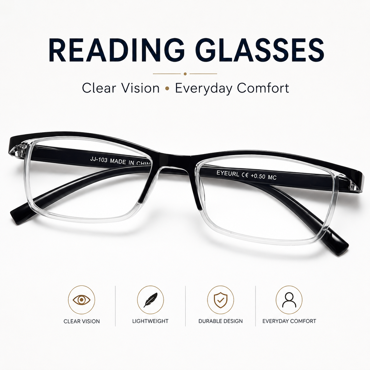 EYEURL 4-Pack Half Frame Blue Light Reading Glasses for Men Rectangle Semi Rimless Readers for Women Spring Hinge Eyeglasses