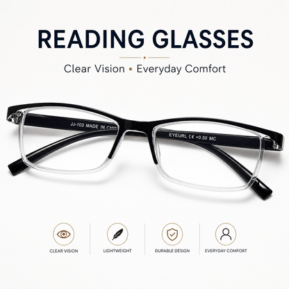 EYEURL 4-Pack Half Frame Blue Light Reading Glasses for Men Rectangle Semi Rimless Readers for Women Spring Hinge Eyeglasses