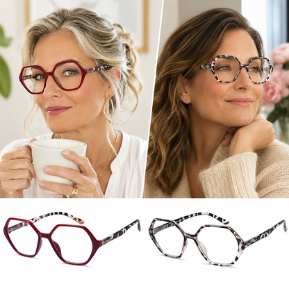 EYEURL 4 Pack Vintage Diamond Frame Reading Glasses – Blue Light Blocking Computer Readers for Women and Men, Lightweight Anti-Glare Eyeglasses with Spring Hinges