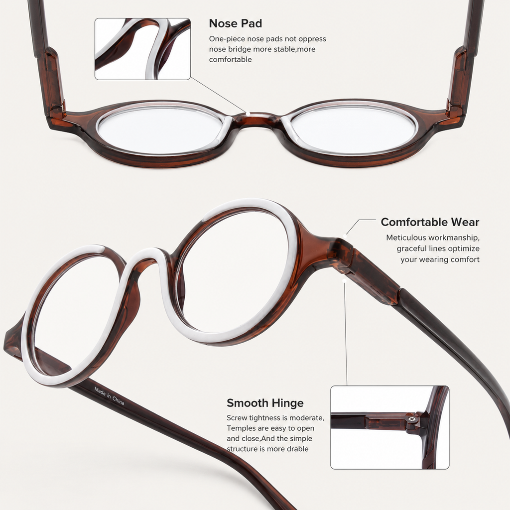 Stylish Retro Round Reading Glasses – Unisex Blue Light Blocking Readers with Spring Hinges for Comfortable Computer Use