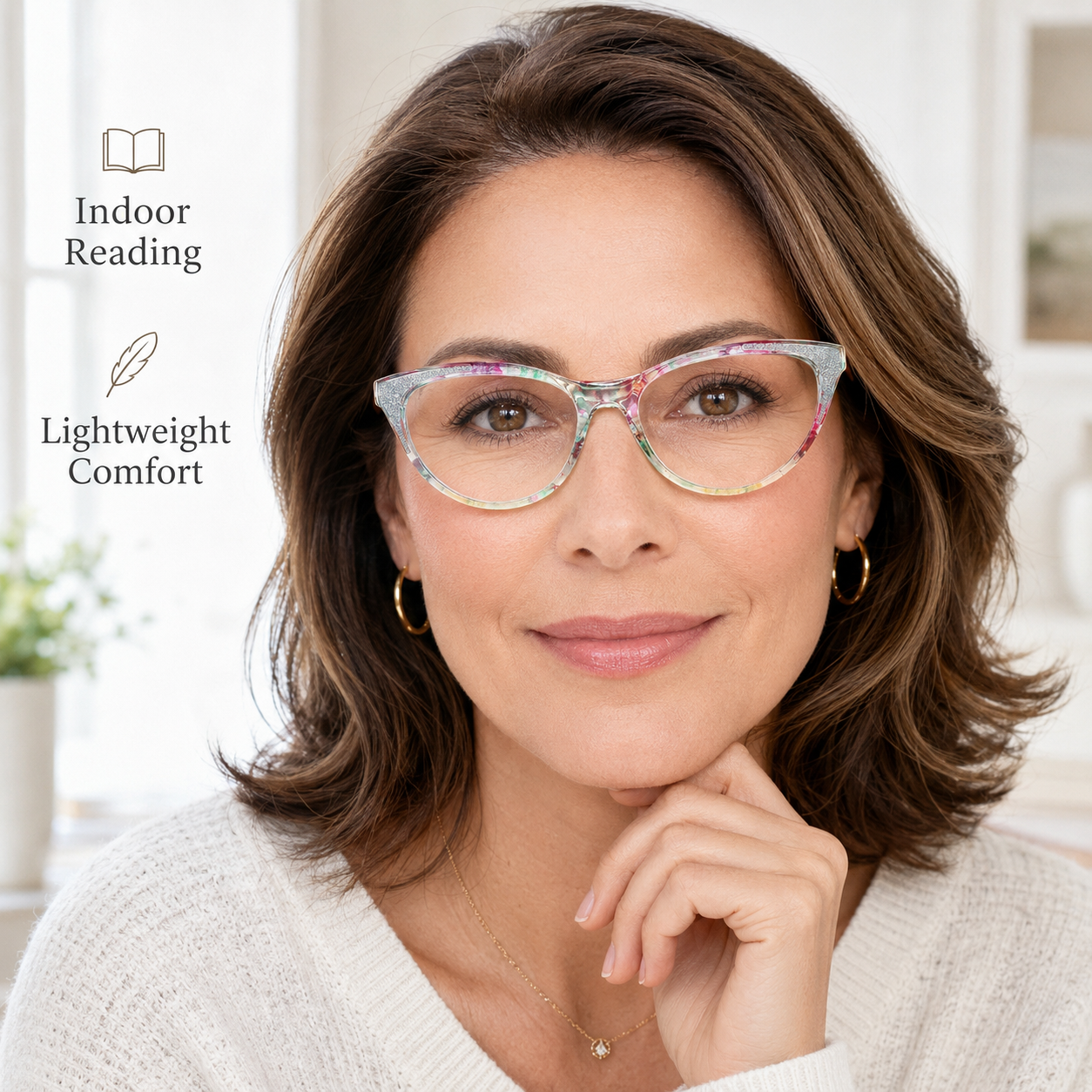 Blue Light Blocking Cat Eye Readers for Women – Computer Eyeglasses with Glitter Frame, Anti Glare Cheaters for All Face Shapes