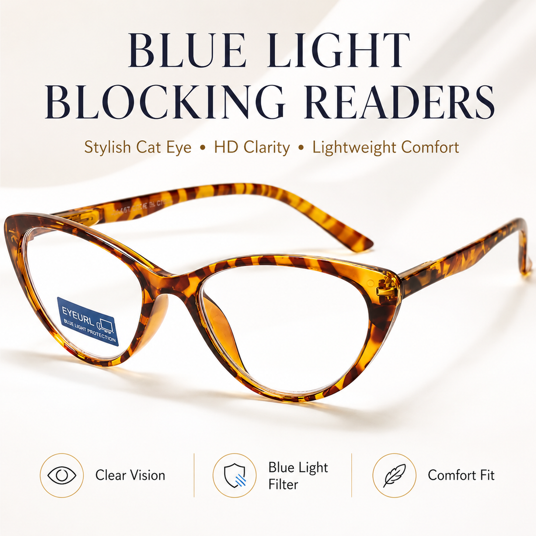 4-Pack Cat-Eye Blue-Light Readers for Women – Tortoise - product photo 2