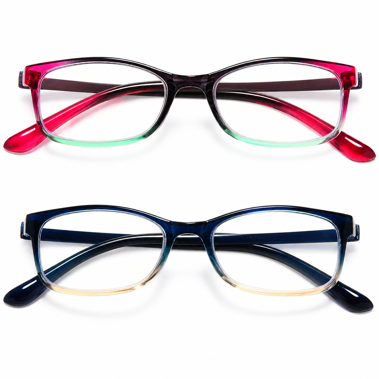 EYEURL Blue Light Blocking Reading Glasses for Women – 2 Pack Lightweight TR90 Frame Readers, Reduce Eyestrain and Improve Comfort