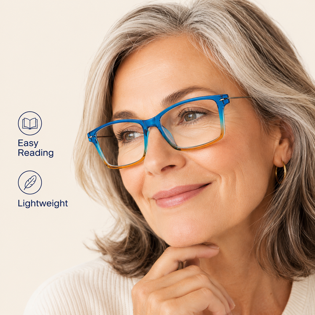 EYEURL Blue Light Blocking Reading Glasses Set of 2 Computer Readers Men and Women Lightweight Trendy Frame Choose Your Magnification +1.5