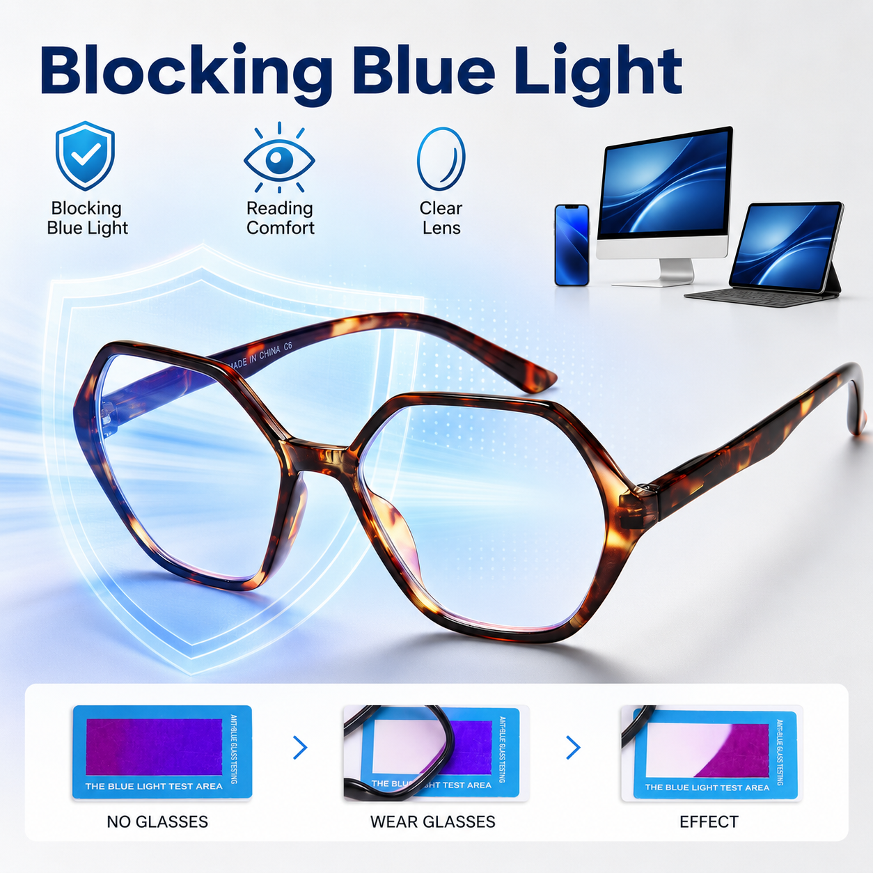 EYEURL Vintage Diamond Frame Reading Glasses for Women – 4 Pack Blue Light Blocking Computer Readers with Spring Hinges, Anti-Glare Lightweight Eyeglasses